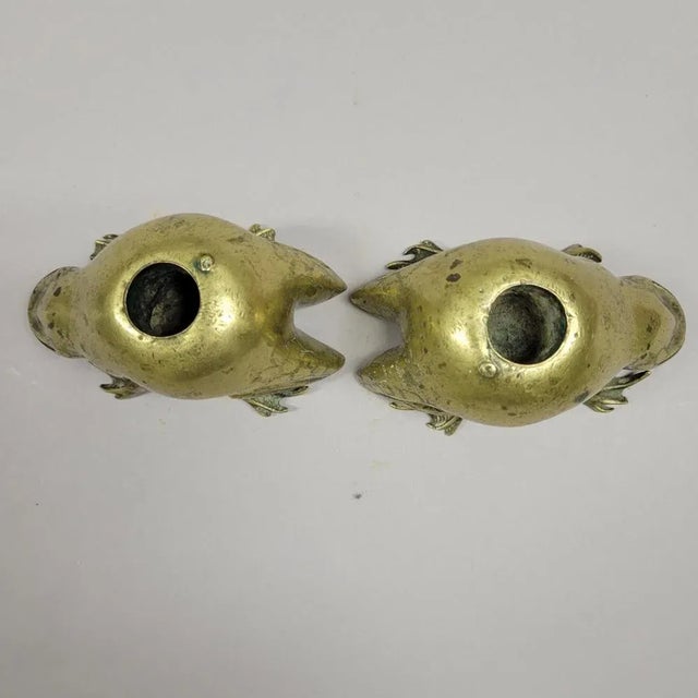Pair Antique Chinese Bronze Toads or Frogs For Sale - Image 9 of 9