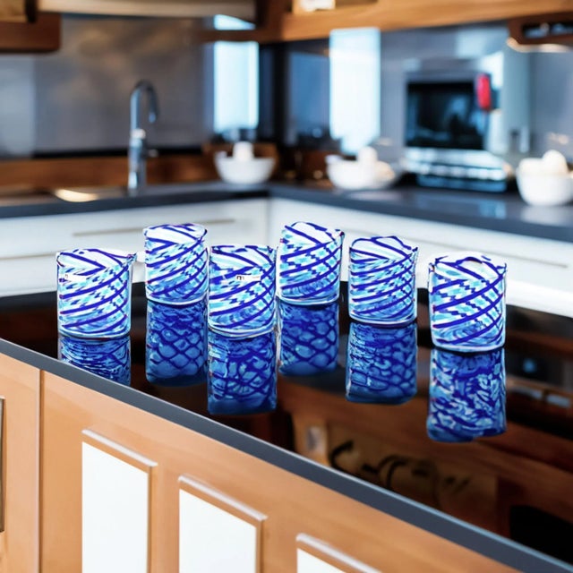 Not Yet Made - Made To Order Artisan Blue Glasses in Murano Glass from YourMurano, Set of 6 For Sale - Image 5 of 8