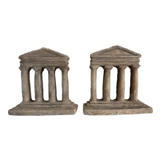 Pair of Vintage Neoclassical Temple Form Plaster Architectural Models For Sale