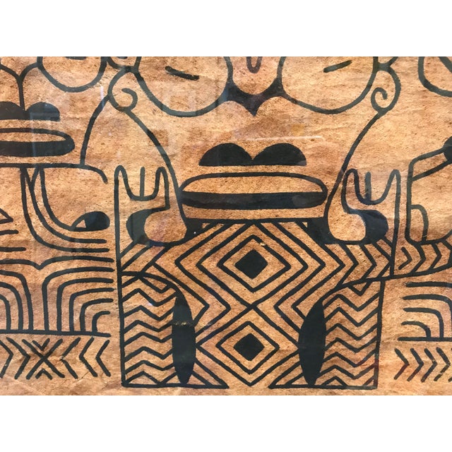 Tiki Bar Theme Tapa Cloth Hawaiian Framed Art 1960s Chairish