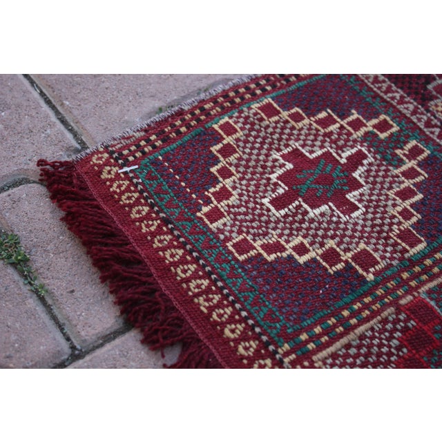 1970s Tribal Burgundy Cecim Kilim Rug For Sale In Sacramento - Image 6 of 13