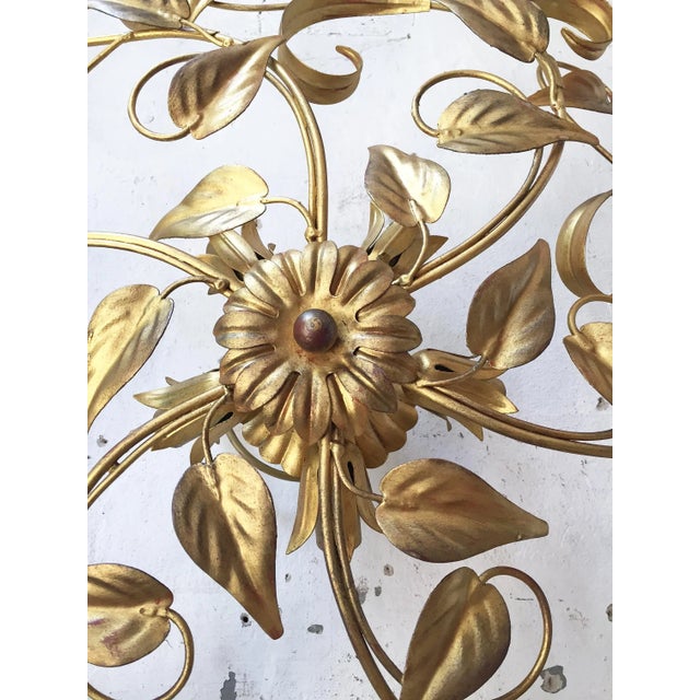 Italian Gilt Metal Sconce, 1970s For Sale - Image 9 of 17