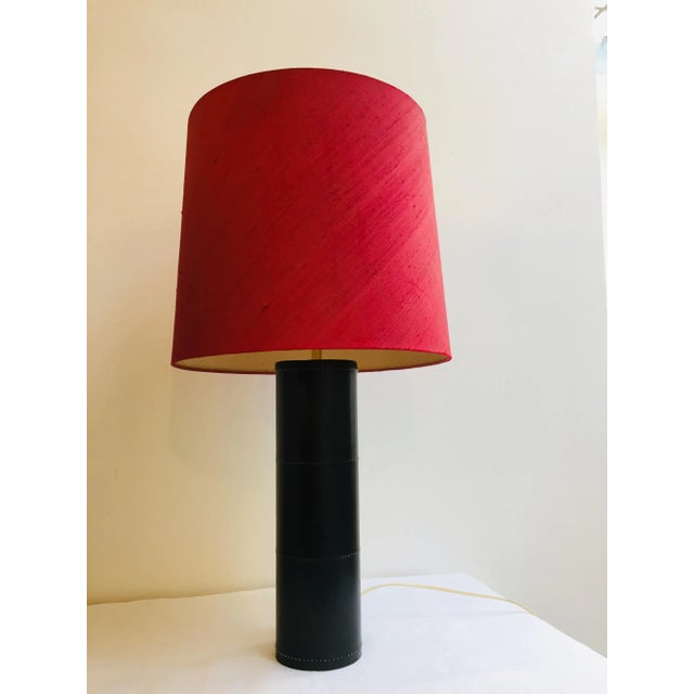 Red Swedish Table Lamp from Bergboms, 1960s For Sale - Image 8 of 8