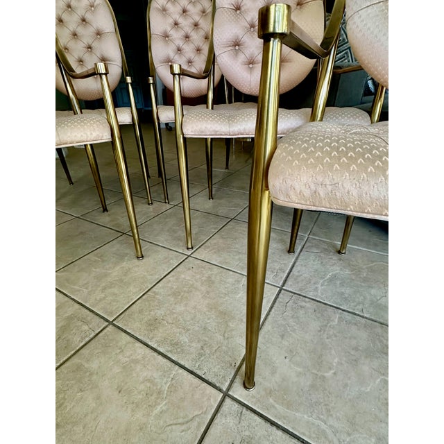 Set 6 Brass Dining Armchairs by Mastercraft For Sale - Image 14 of 17