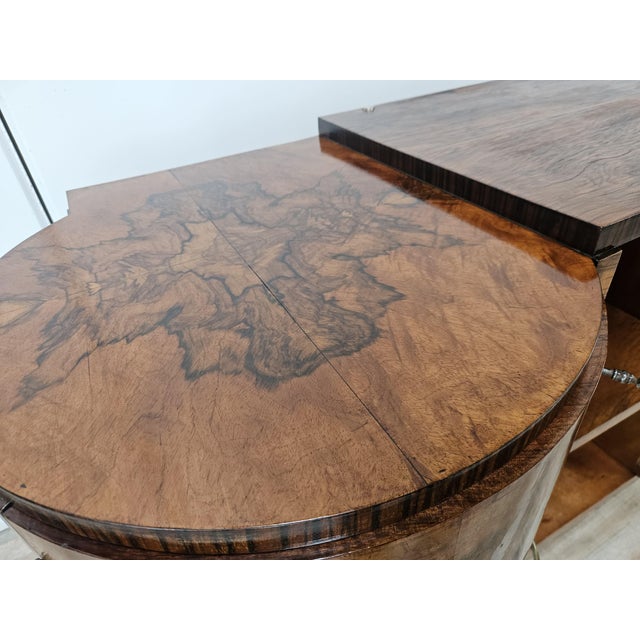 1940s Art Deco Sideboard in Walnut and Briar with Aluminum Base, 1940 For Sale - Image 5 of 18
