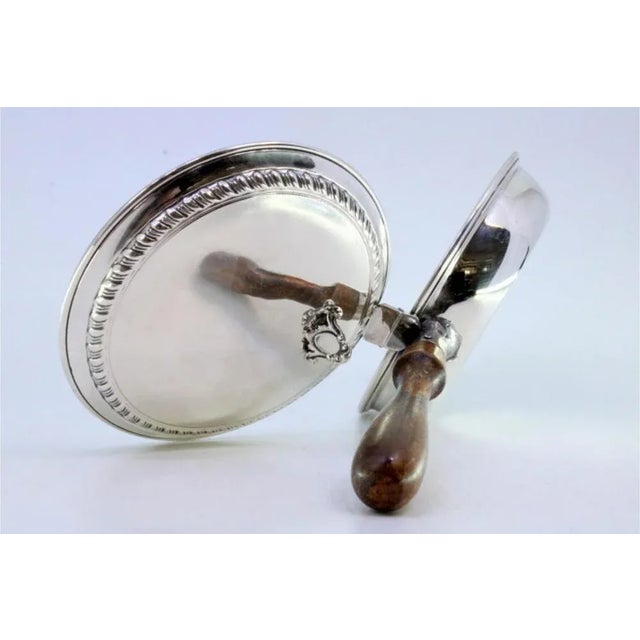 Metal Silver Whisk with Raised Border Lid and Wooden Handle For Sale - Image 7 of 9