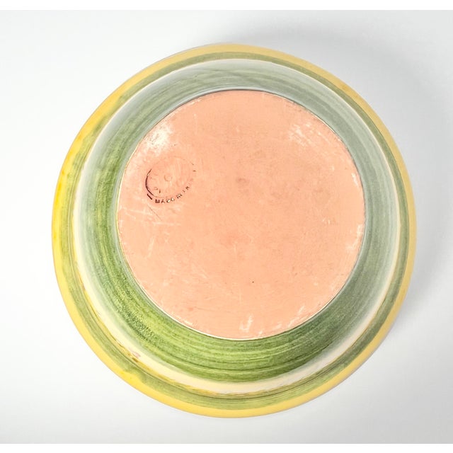 2000 - 2009 Terre E Provence Yellow & Green Large Earthenware Serving Bowl For Sale - Image 5 of 6