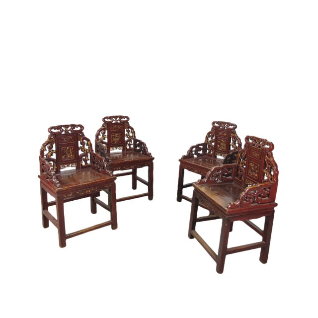 Antique Chinese Taishi Chairs, a Set of 4 For Sale - Image 4 of 12