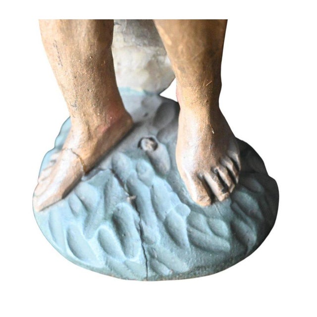 Saint John the Baptist in Carved Wood, 17th Century For Sale - Image 8 of 9