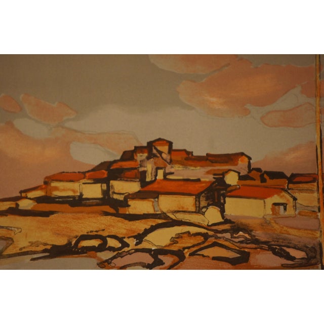 1960s 1960s French Fishing Village Lithograph Numbered 88/260 by Eliane Thiollier For Sale - Image 5 of 8