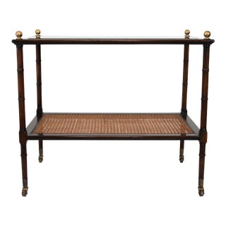 Two-Tier Caned Serving Tray by Kittinger For Sale
