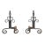 Pair of Antique French Wrought Iron Andirons For Sale