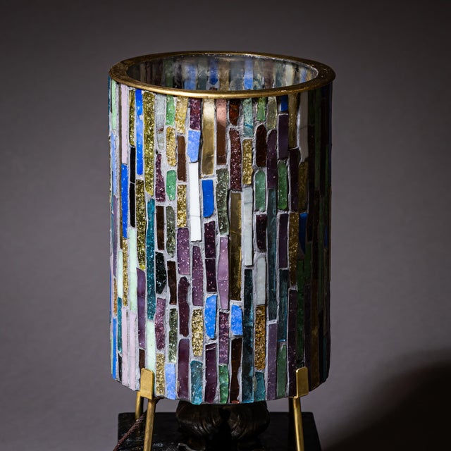 Small Table Lamp with Glass Shade, 1960s For Sale - Image 6 of 9