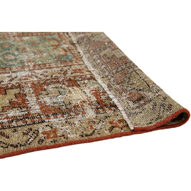 Tribal Antique Blue Malayer Handmade Wool Runner With Allover Design For Sale - Image 3 of 9