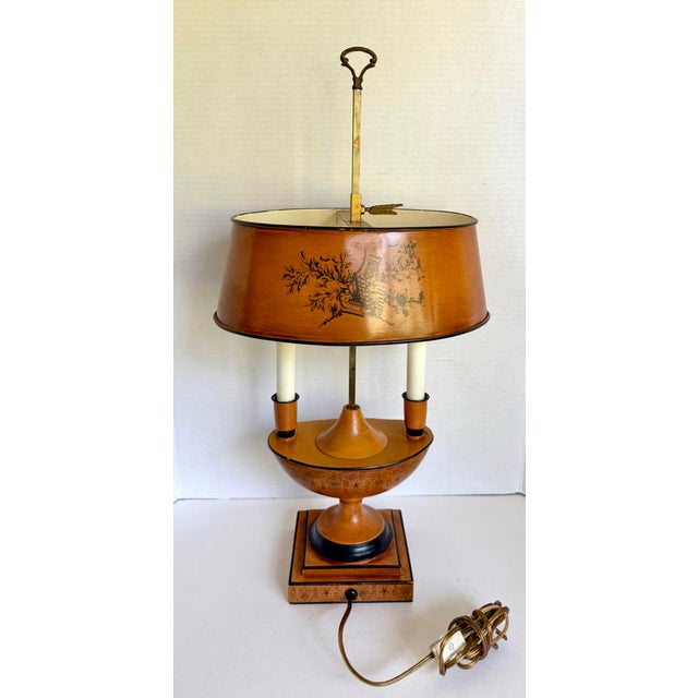Mid 20th Century Italian Terracotta Neoclassical Tole Bouillotte Lamp For Sale - Image 10 of 13