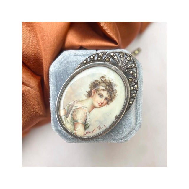 This beautiful portrait miniature pendant was most likely created in France. The Details\. Although un-hallmarked, this...