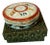 Vintage Cloisonné Enamel Round Box – Sanskrit Six-Character Mantra Motif, Silver-Blue Technique For Sale