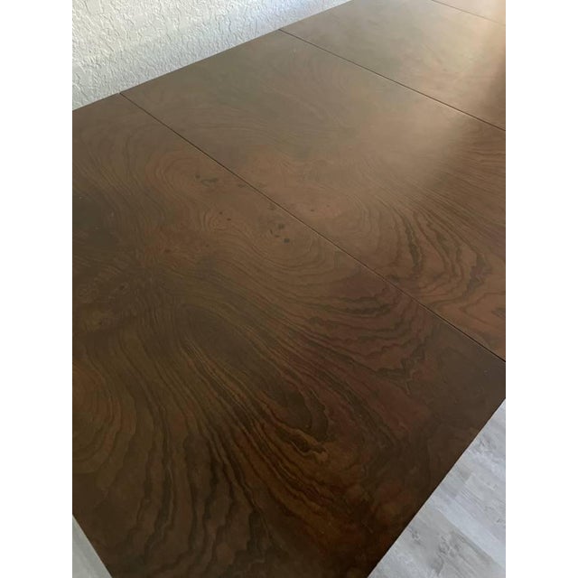 1970s Attributed to Milo Baughman for Thayer Coggin Monumental Burl Dining Table For Sale - Image 12 of 12