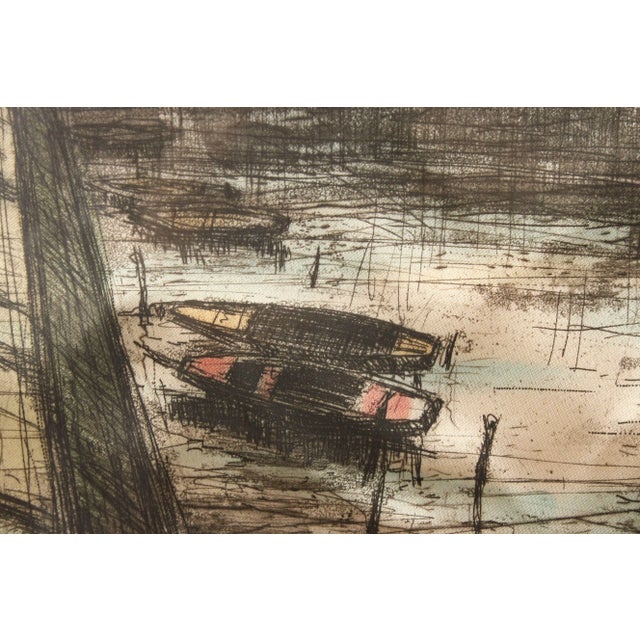 Vintage 20th Century 'Paris' Seine Colored Etching, Custom Framed For Sale In Philadelphia - Image 6 of 13
