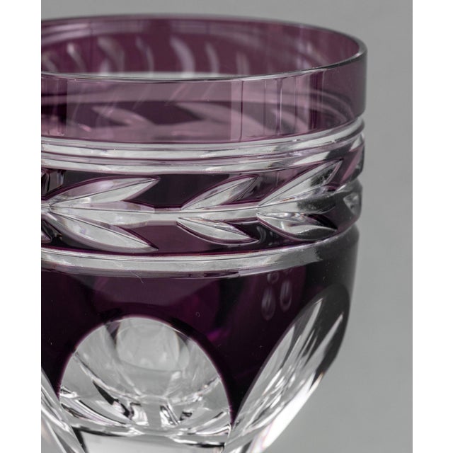 Bohemian Cut-Crystal Wine Glasses, 7 For Sale - Image 4 of 8