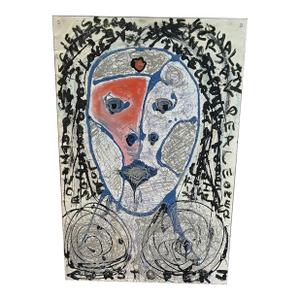 Abstract Portrait Painting by Artist Christopher Shoemaker, 36" High