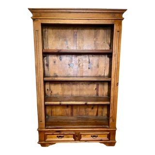 Rustic English Pine Bookcase or Open Display Cabinet For Sale