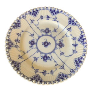 1960s Royal Copenhagen Blue Fluted Full Lace Salad/Lunch Plate 1086