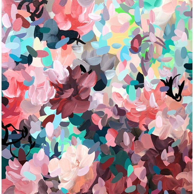 Contemporary Enamored No.1 Large Organic Abstraction Painting on Canvas (40x40) For Sale - Image 3 of 6
