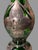 Antique Art Nouveau Sterling Silver Overlay Green Art Glass 8" Vase For Sale - Image 4 of 12