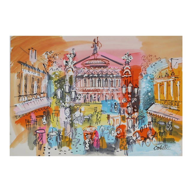 City Plaza, Charles Cobelle Acrylic on Canvas Painting For Sale