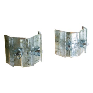 Vintage Italian Glass Wall Sconces, 1990s, Set of 2 For Sale