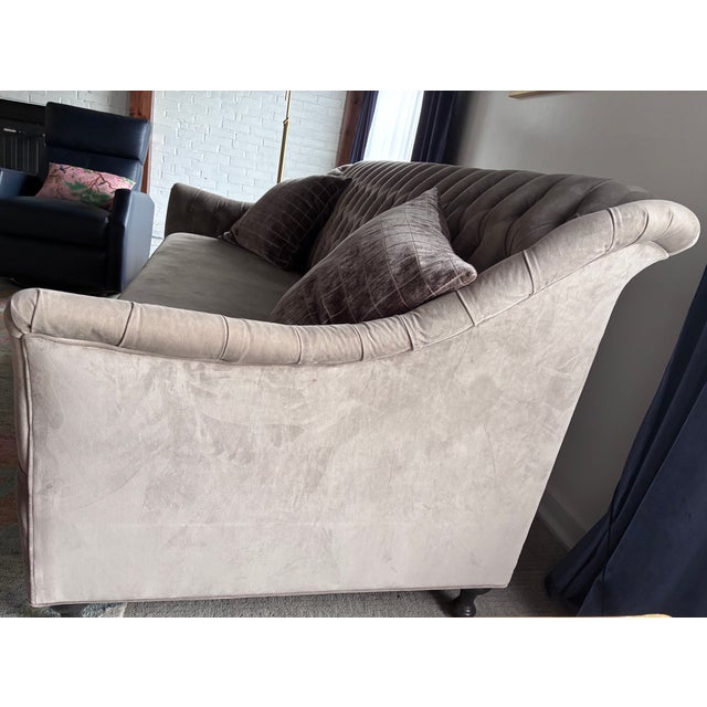 93" long 38" floor to back high 27" floor to armrest Arhaus Fiona sofa Arabella taupe (grey taupe) Some minor wear as...