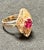 2 Carat Treated Round Ruby 14 Karat Yellow Gold Cocktail Ring, Vintage For Sale In New York - Image 6 of 18