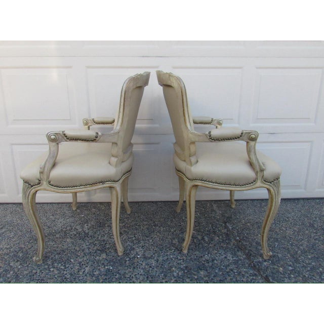 Set of Six Painted French Louis XV Style Dining Chairs For Sale - Image 17 of 18