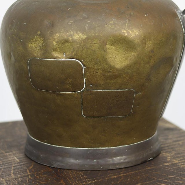Rustic Large French Brass Canne à Lait or Milk Jug For Sale - Image 3 of 10