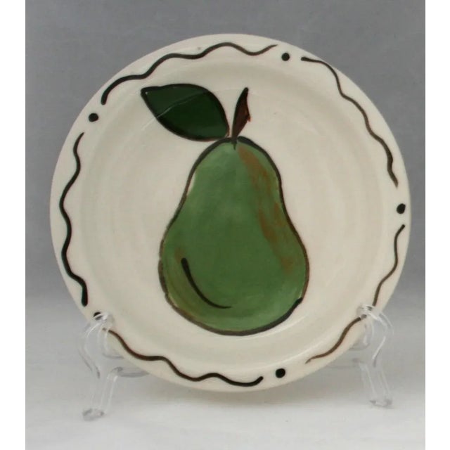 American Vintage Three Rivers Studio Pottery Hand Painted Fruit Stoneware Plates - Set of 3 For Sale - Image 3 of 7