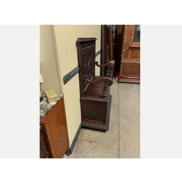 Antique Breton Chest Bench, 1880 For Sale - Image 3 of 11