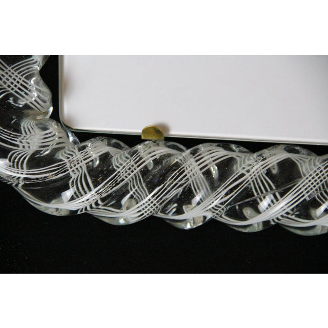 Large White Filigree Murano Glass Photo Frame from Venini, 1950s For Sale - Image 6 of 14
