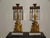 Victorian Pair Antique Victorian Girandoles Brass Marble Crystal Candelabra Candle Holders For Sale - Image 3 of 15