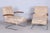 An atypical, rarely seen model of armchairs and a stool in original, well-preserved condition. Dimensions of the armchair:...