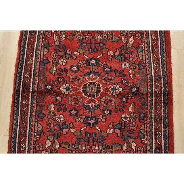 1970s Malayer Runner 3’5” X 9’3” Red Wool Semi-Antique Traditional Hand-Knotted Rug For Sale - Image 5 of 14