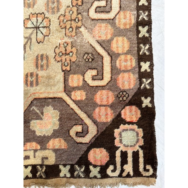 Tribal 19th-Century Tribal Khotan Samarkand Rug For Sale - Image 3 of 5