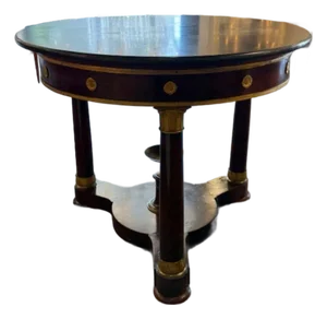 19th Century French Empire Style MahoganyTable With a Marble Top