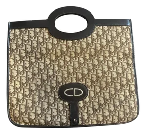 1990s Iconic Continuous Logo Christian Dior Hand Bag Also Usable as a Clutch