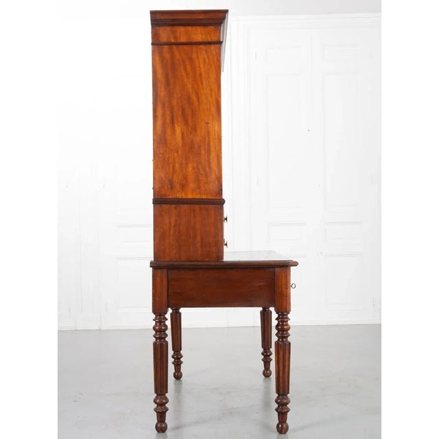 French 19th Century Transitional Walnut Secretary Desk For Sale - Image 4 of 12