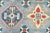 Blue Kazak Rug 8'2'' X 9'9'' Blue Wool Tribal Geometric Hand-Knotted Oriental Carpet For Sale - Image 8 of 12