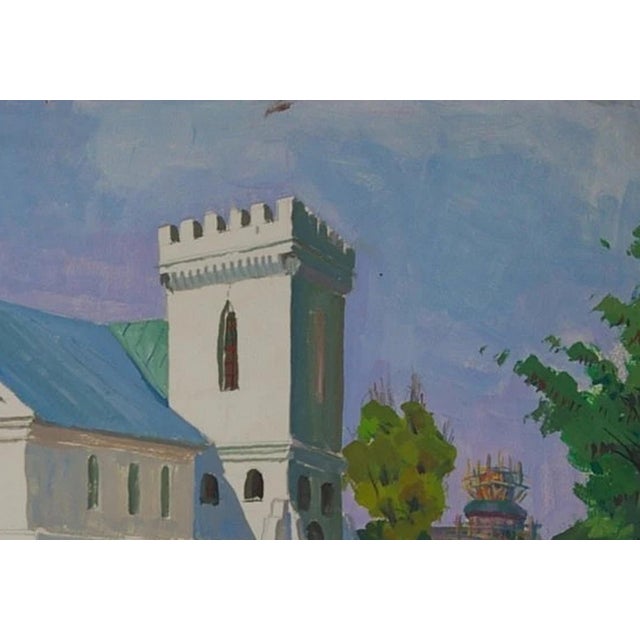 Realism Vintage Sedniv Fortress Oil Painting, Ukrainian Art, 1969 51-73 For Sale - Image 3 of 6