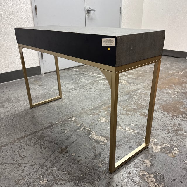 Animal Skin Jamie Young Kain Faux Shagreen Console Table For Sale - Image 7 of 12