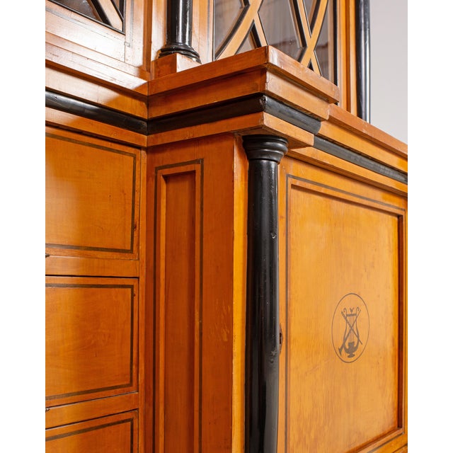 19th Century Austrian Biedermeier Fruitwood Bibliotheque Bookcase For Sale - Image 9 of 18