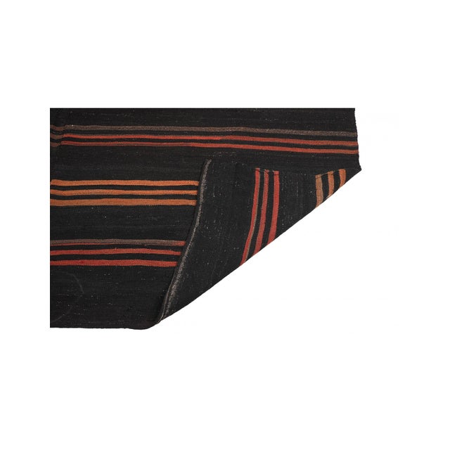 1960s Large Vintage Brown & Orange Kilim Rug - 8`4″ X 12`10″ For Sale - Image 5 of 6